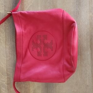 Tory Burch Bucket Kipp Black Leather Cross Body Bag 12"L x 7"W x 15"H